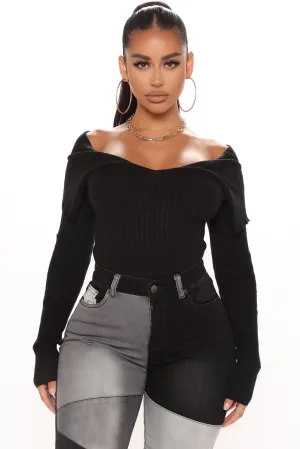 Allison Sweater Top - Black