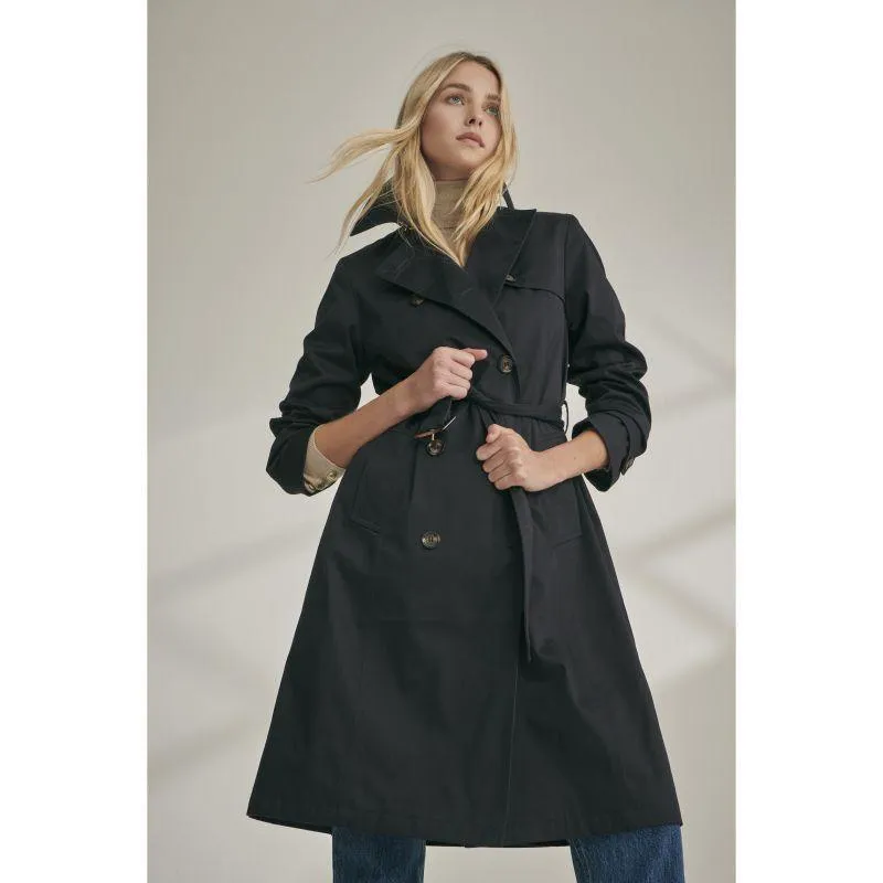 Barbour Greta Ladies Showerproof Trench - Midnight/Rosewood Tartan