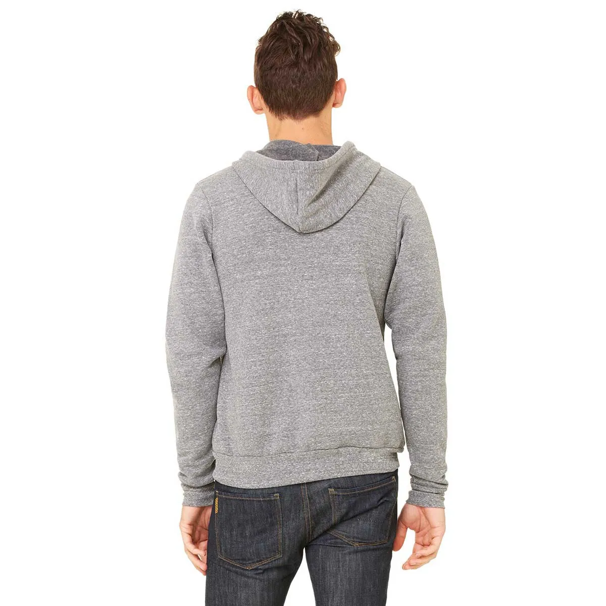 Bella   Canvas Unisex Grey Triblend Sponge Fleece Full-Zip Hoodie