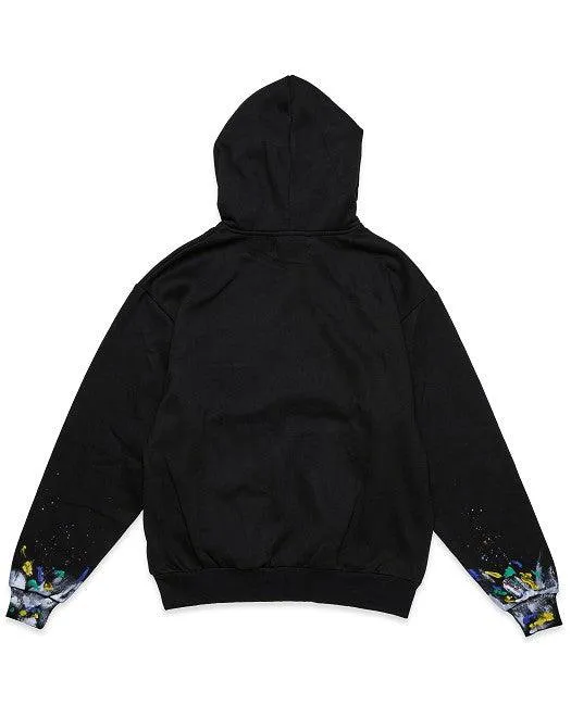 Black Chenille Patch & Hand Paint Hoodie