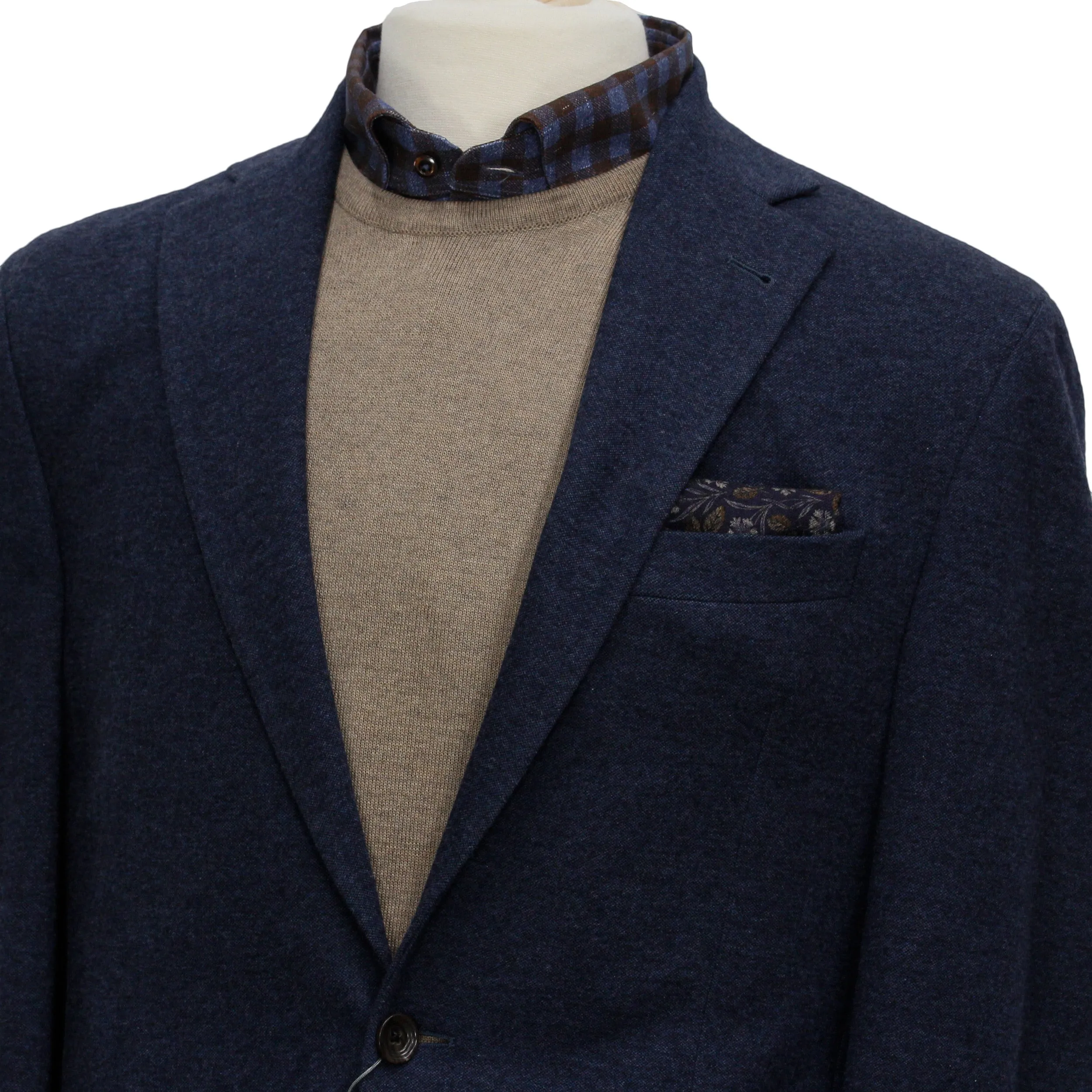 Dark Blue Knit Hampton Contemporary Fit Unconstructed Wool Sport Jacket - Jack Victor