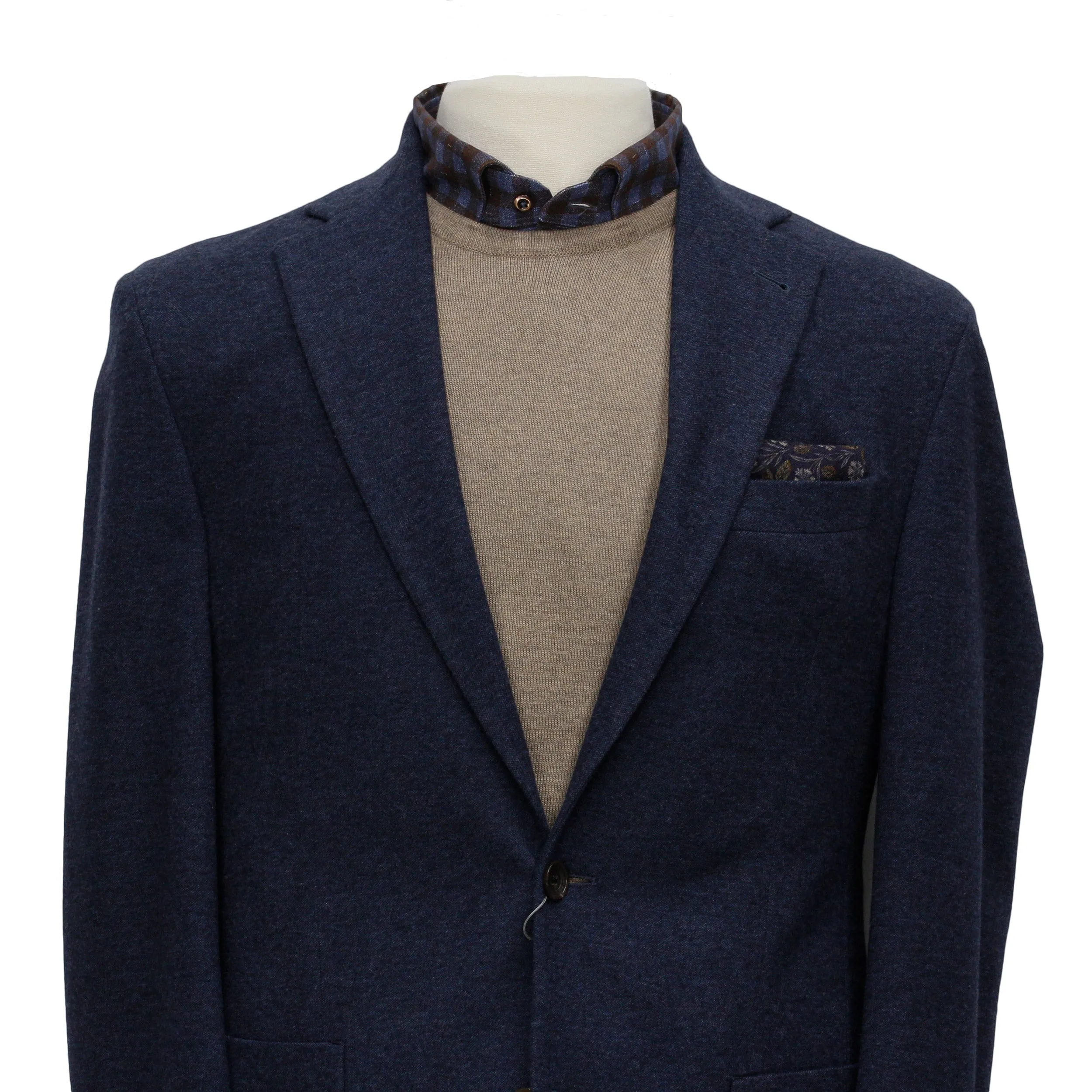 Dark Blue Knit Hampton Contemporary Fit Unconstructed Wool Sport Jacket - Jack Victor