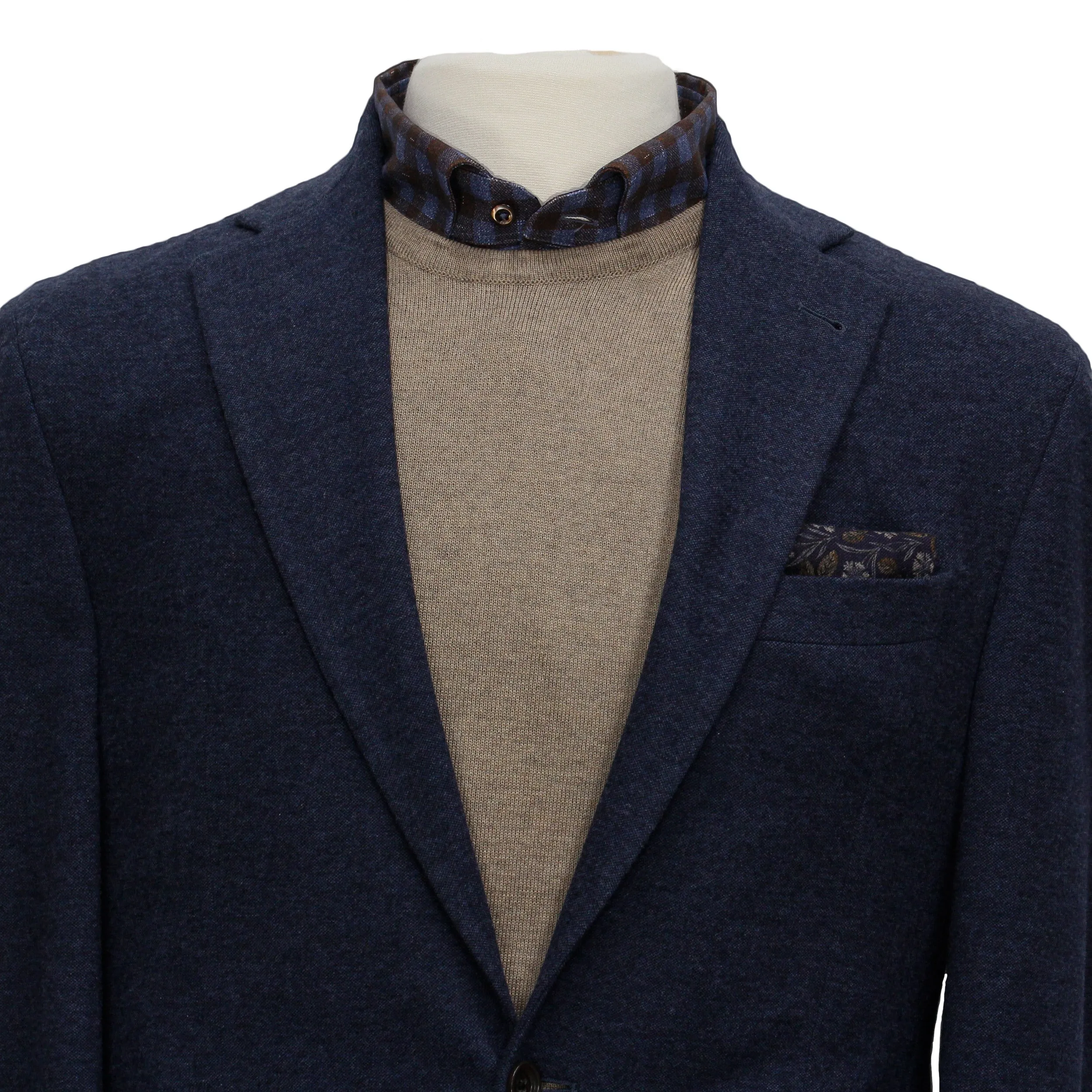 Dark Blue Knit Hampton Contemporary Fit Unconstructed Wool Sport Jacket - Jack Victor