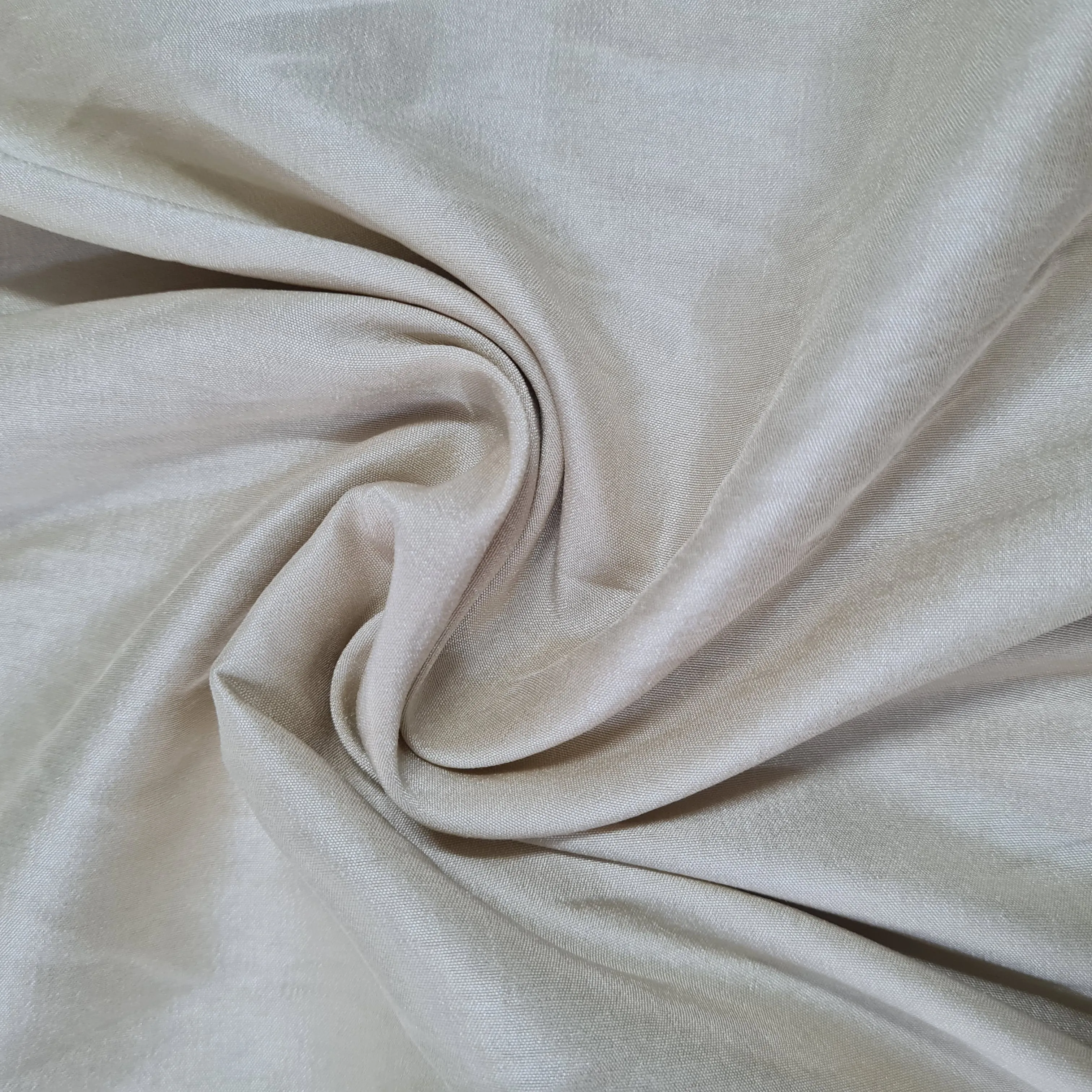 Dark Cream Solid Russian Silk Fabric 17939