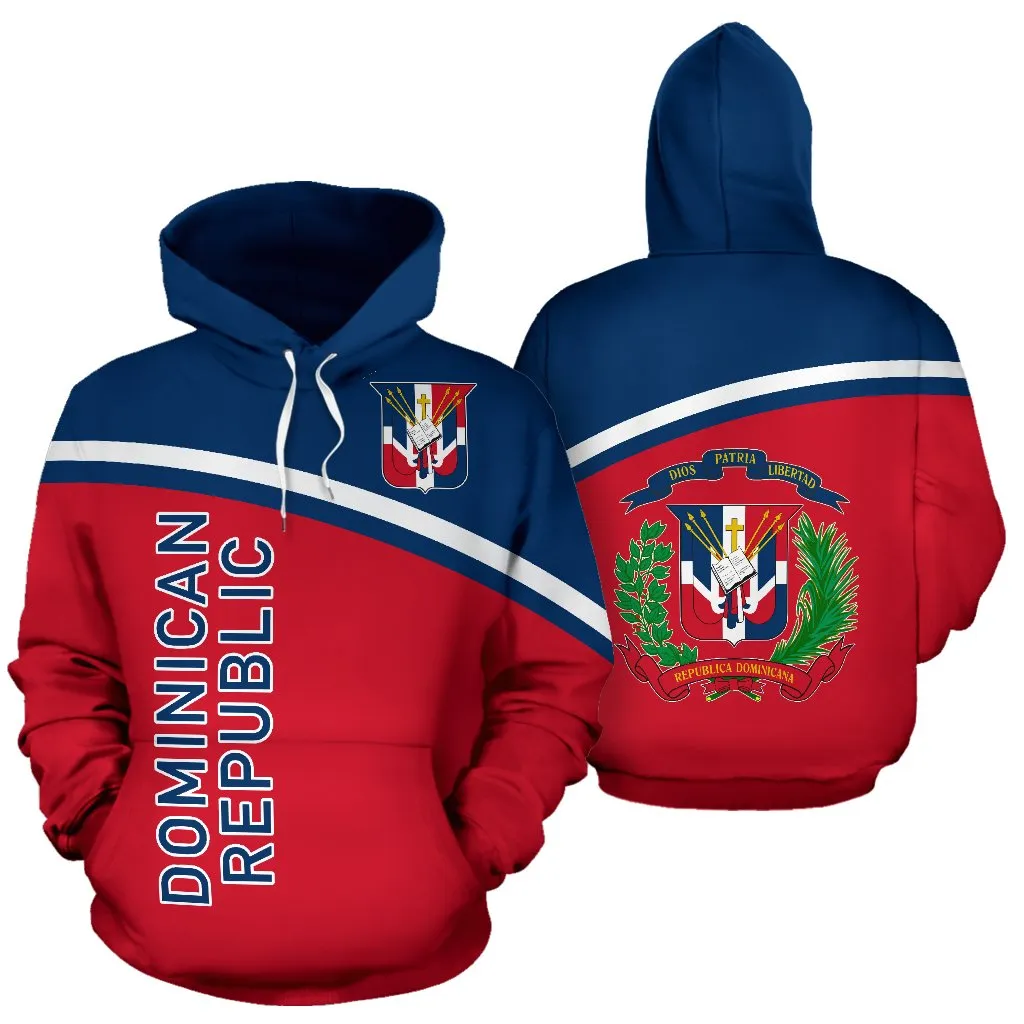 Dominican Republic All Over Hoodie - Curve Version - BN04