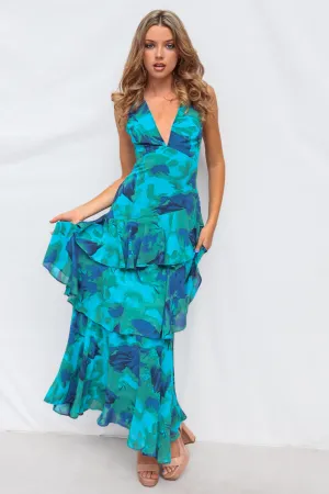 Elleny Maxi Dress - Green Floral