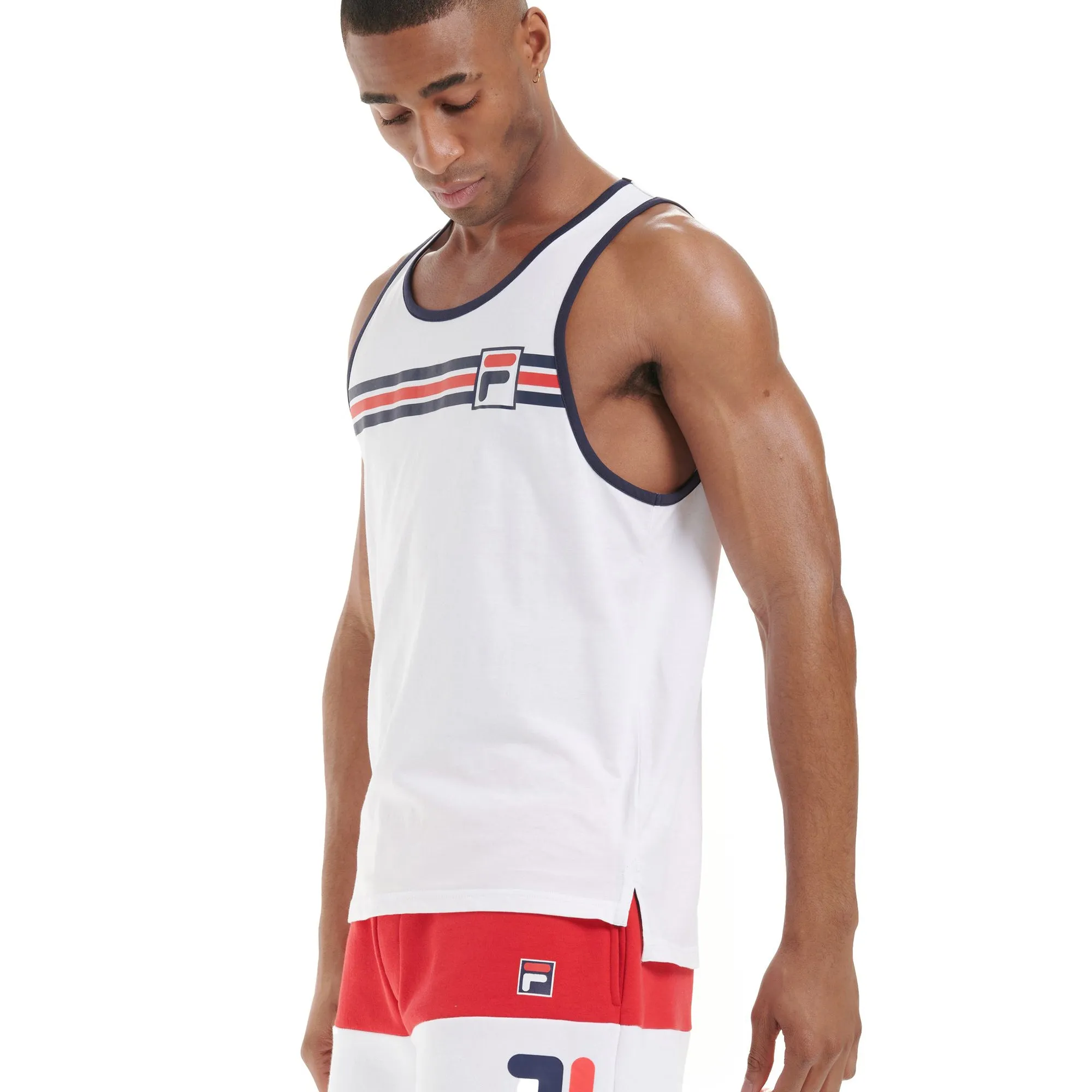 Fila Quillan Graphic Men's Tanktop White-Peacoat