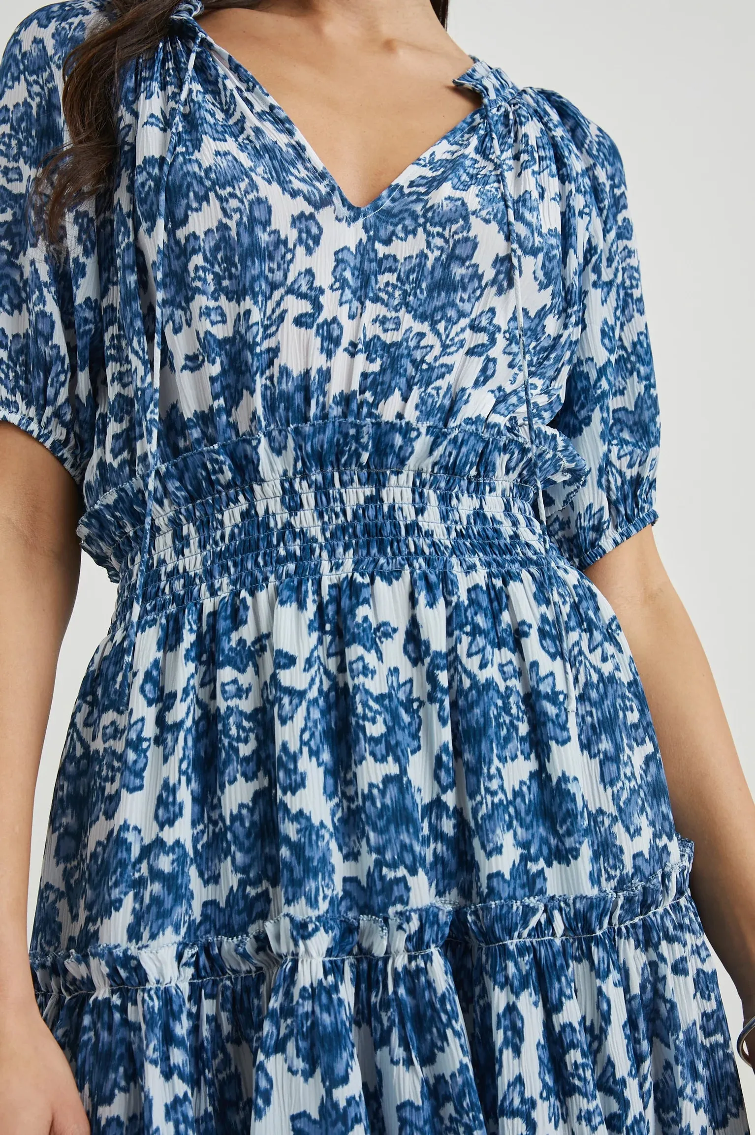 FIORELLA DRESS CHAMBRAY FLORAL