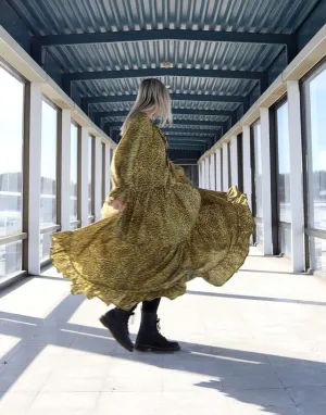 Flowy Long Dress Yellow Leo