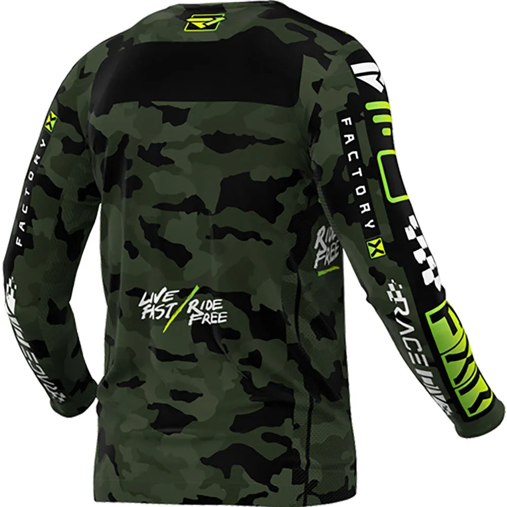 FXR Youth Podium MX Offroad Jersey Camo Green