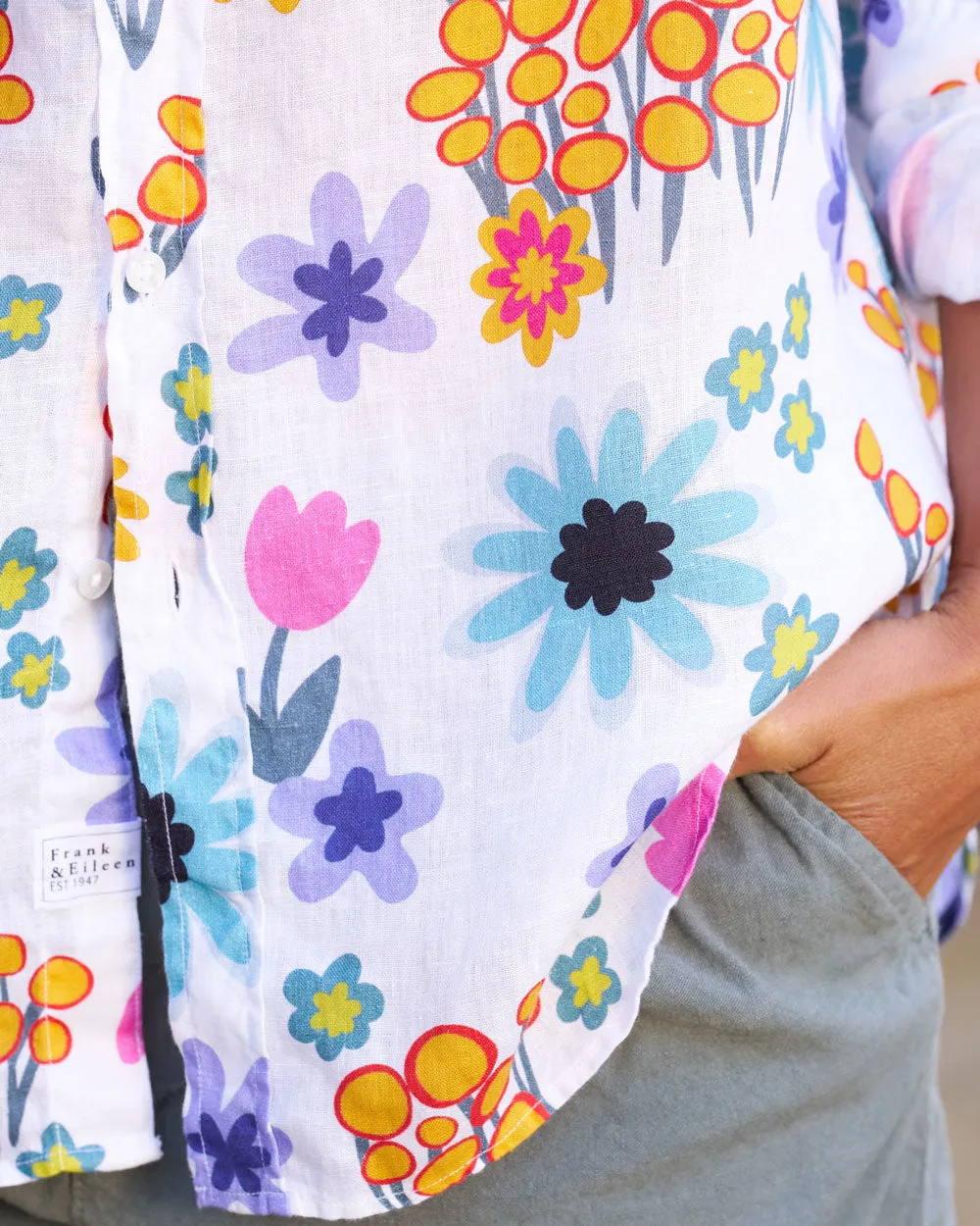 Hot Pink Floral Relaxed Eileen Button Up Shirt