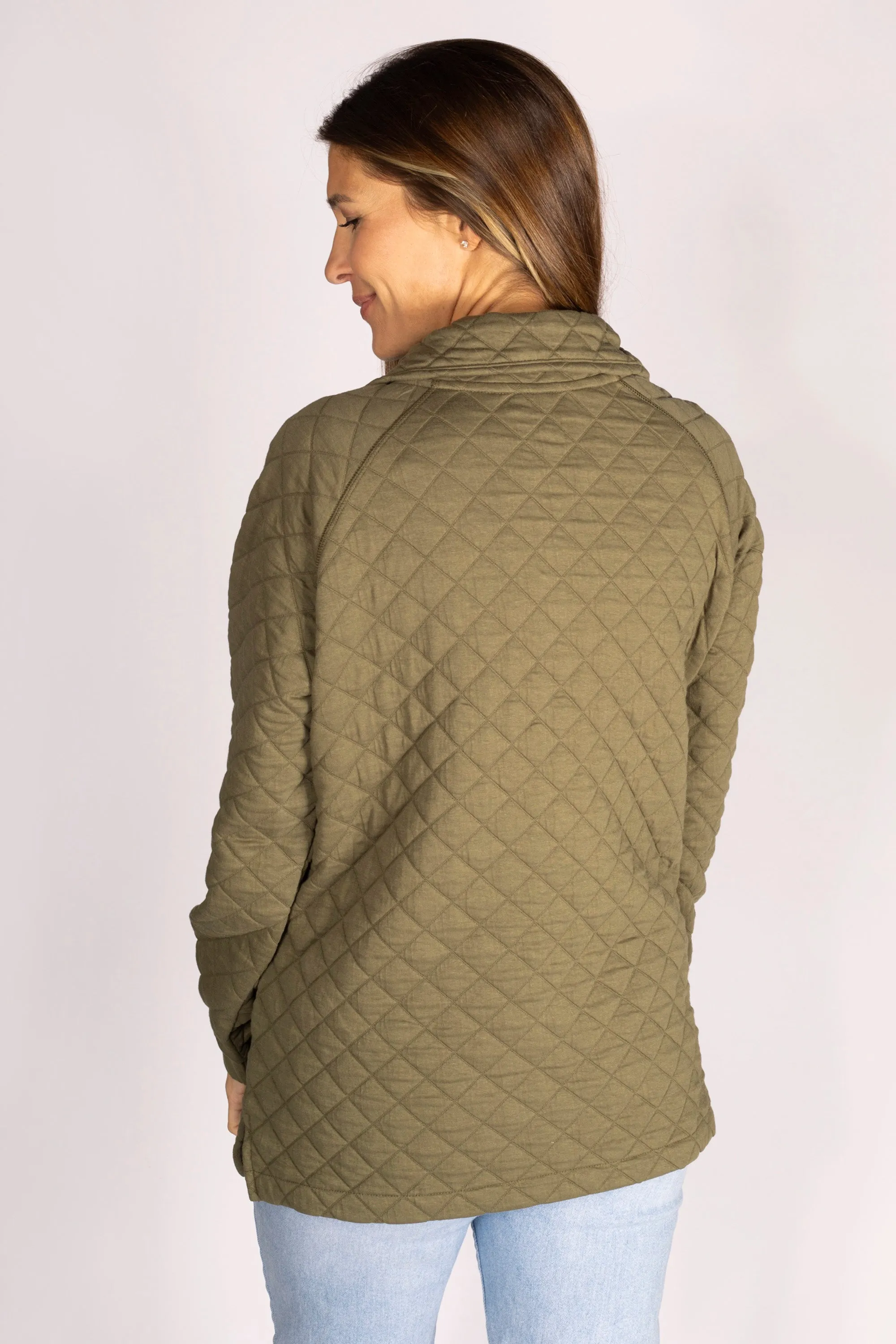 Ivy Green Quilted Pullover Jacket - FINAL SALE