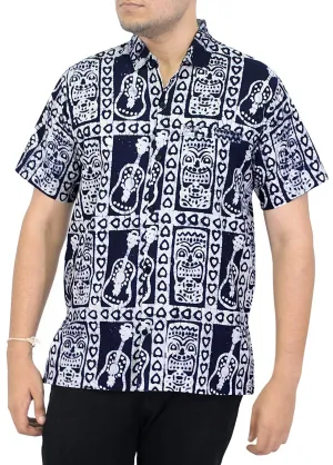 LA LEELA Men's Aloha Hawaiian Shirt Short Sleeve Button Down Casual Beach Party