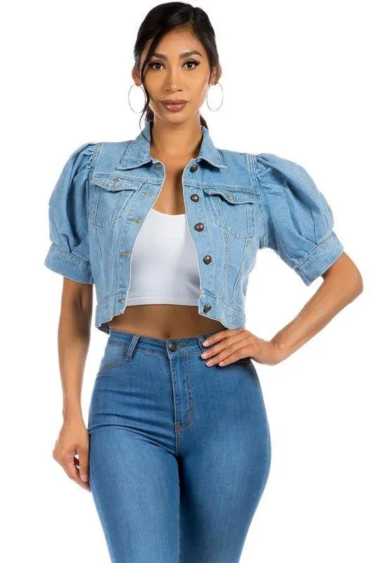 Lilli Denim Blue Cropped Jacket