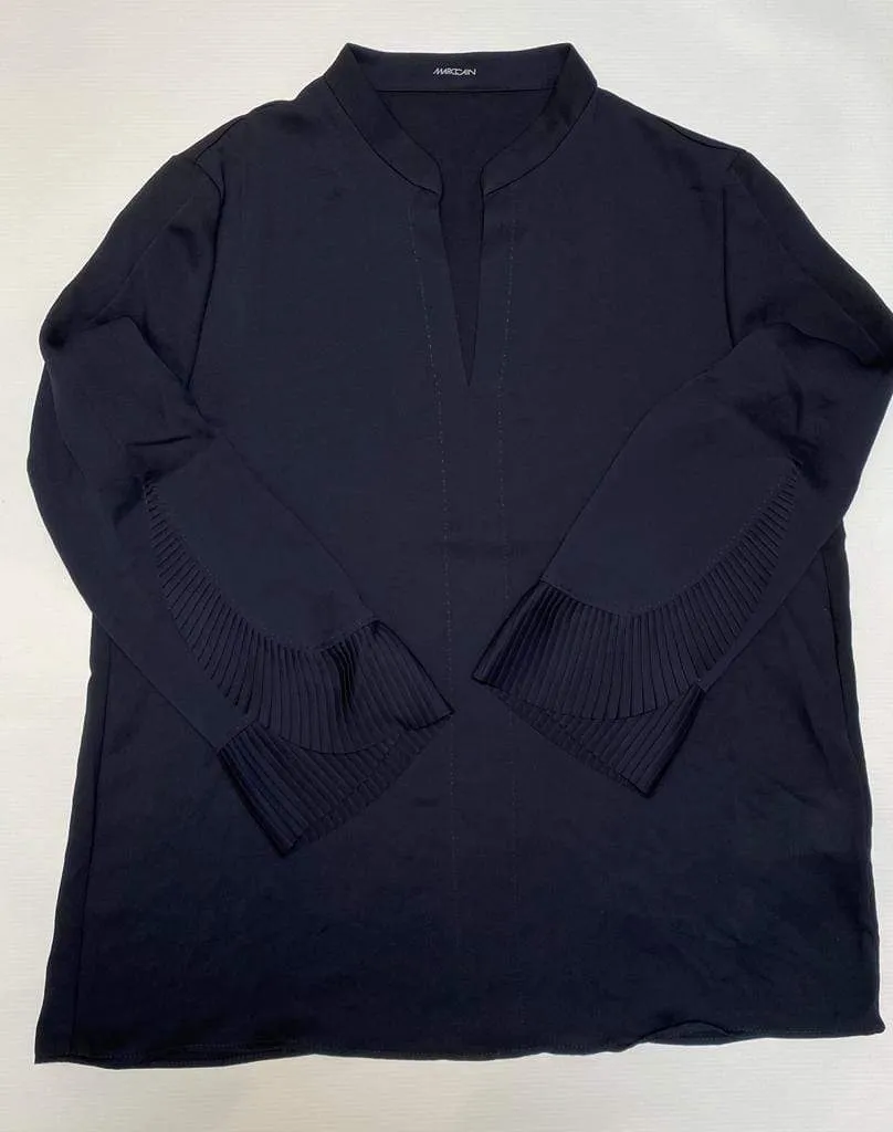 Marc Cain Collections Blouse Style Top with Pleating Midnight Blue PC 55.05 W39 395