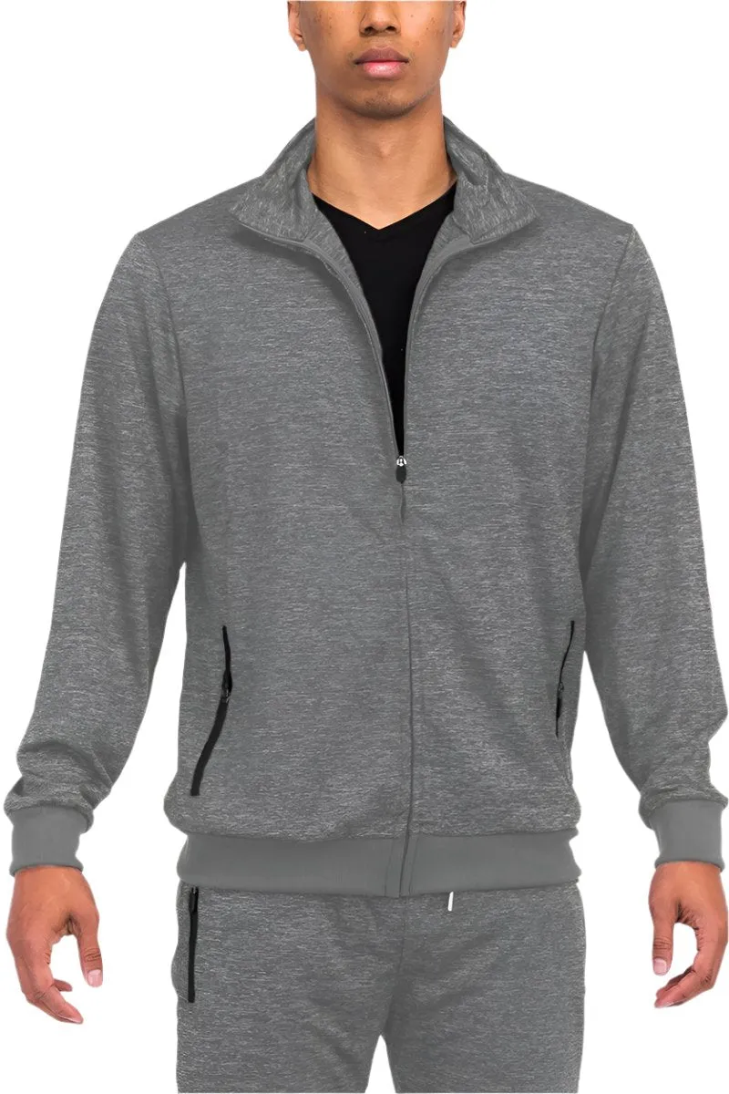 Mens Speckled Performance Jacket Zipper Front