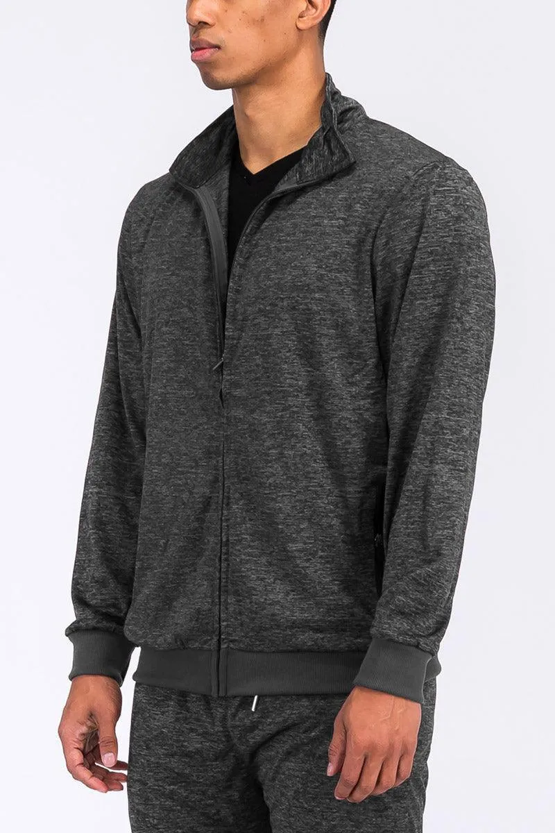 Mens Speckled Performance Jacket Zipper Front