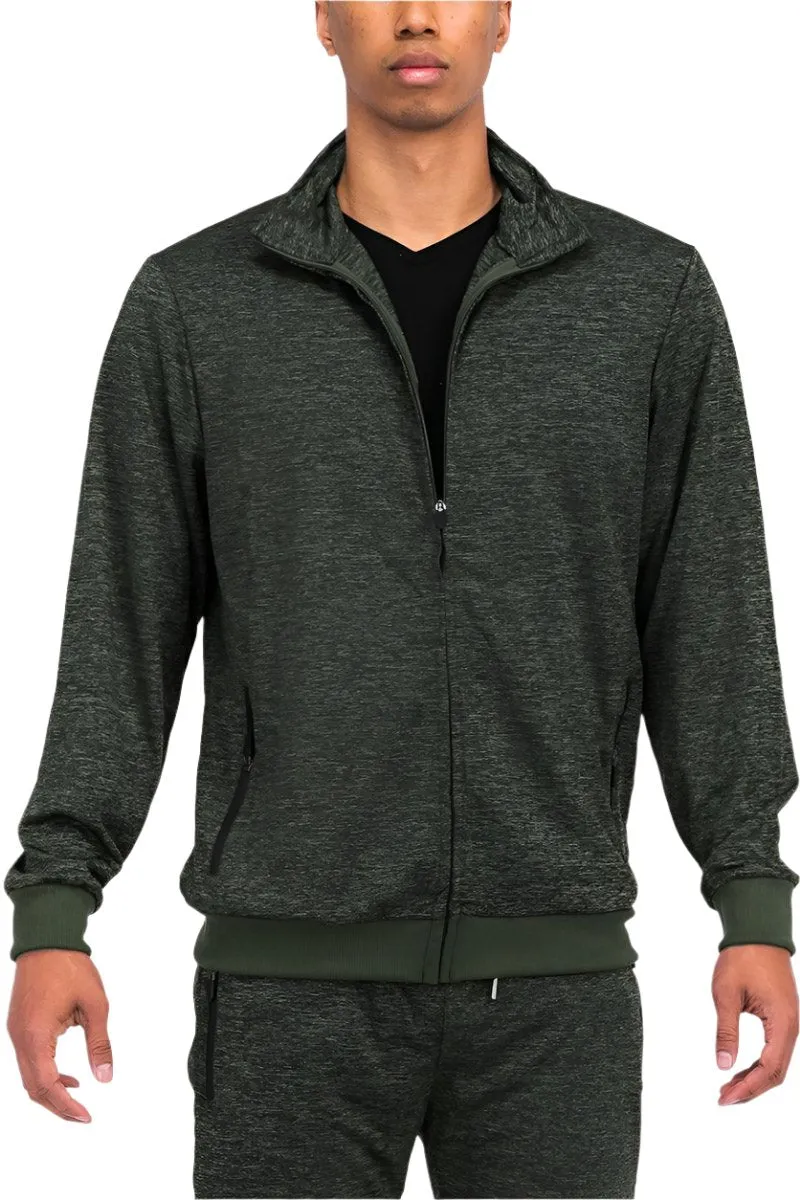 Mens Speckled Performance Jacket Zipper Front