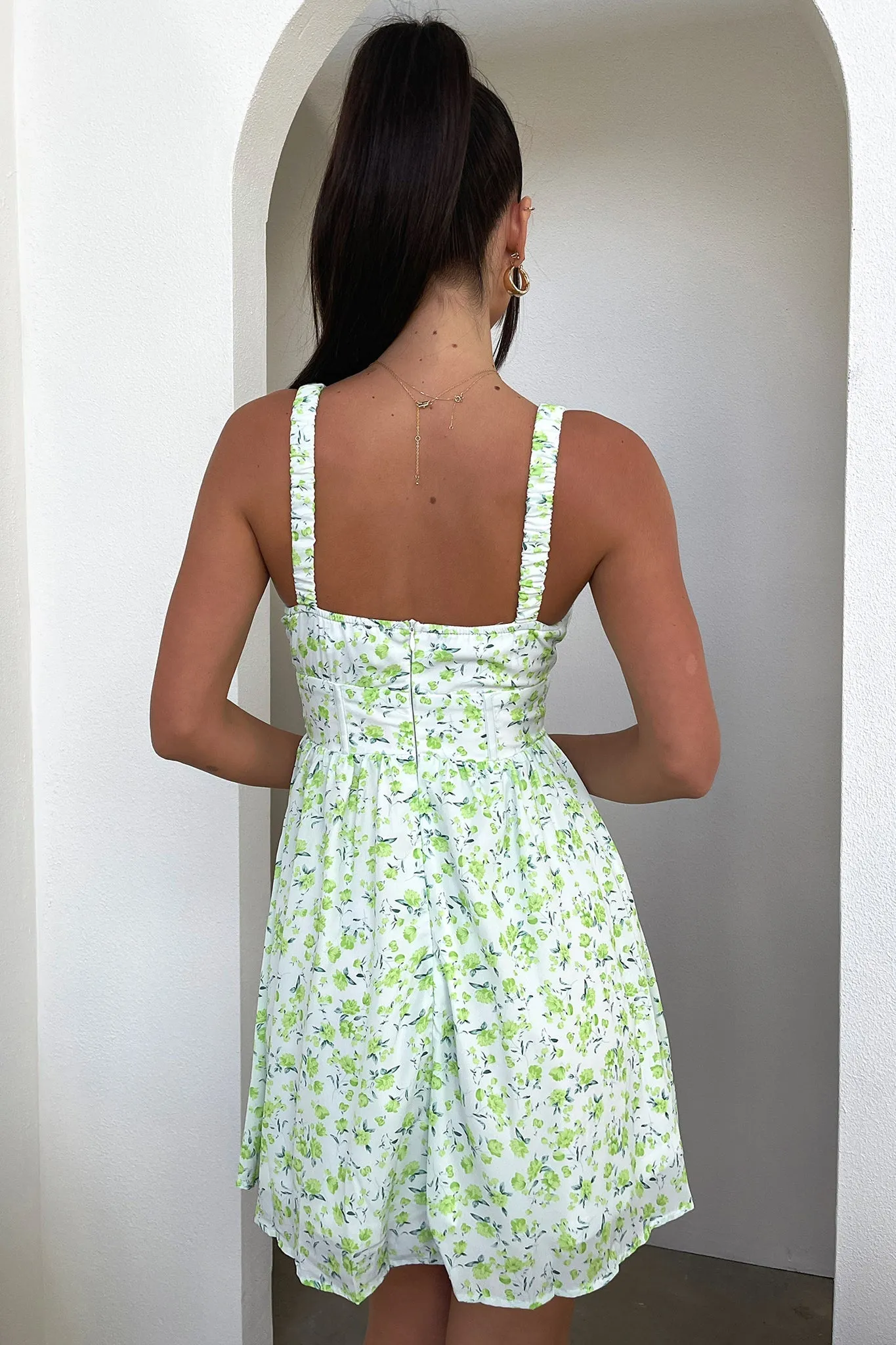 Meznin Dress - Green Floral