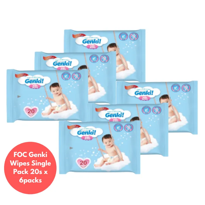 Nepia Oji Whoopee Pants M58 (6 Packs / Cartoon) - FOC Showa Baby Wipes 99.5% Water 80s x 3packs