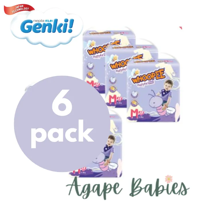 Nepia Oji Whoopee Pants M58 (6 Packs / Cartoon) - FOC Showa Baby Wipes 99.5% Water 80s x 3packs