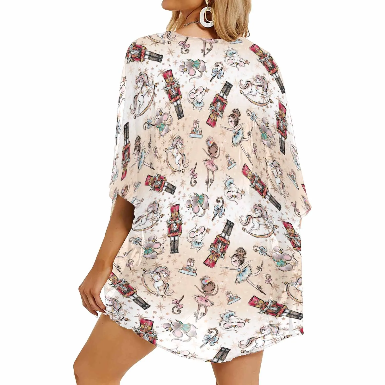 Nutcracker  Women's Kimono Chiffon Cover Up