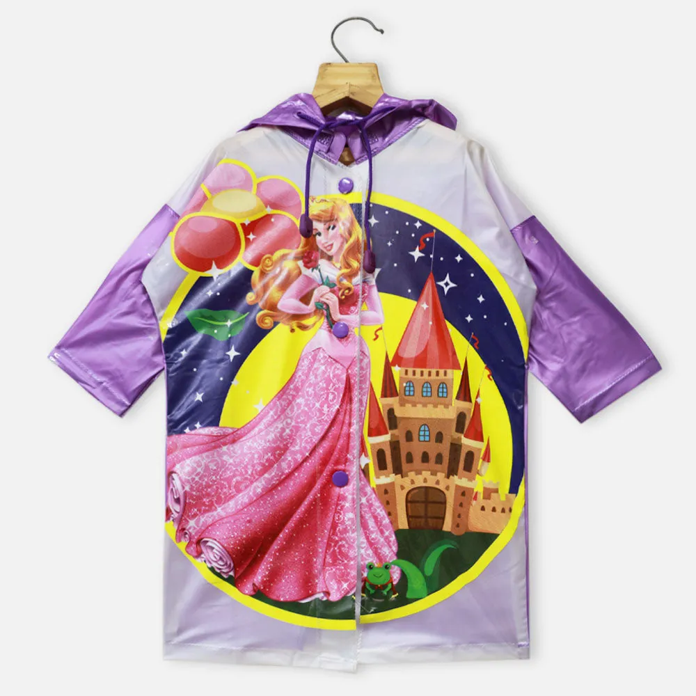 Princess Castle Theme Hooded Raincoat