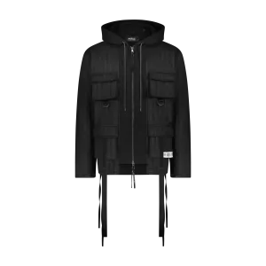 "QUILTED M65 ZIP UP HOODIE"