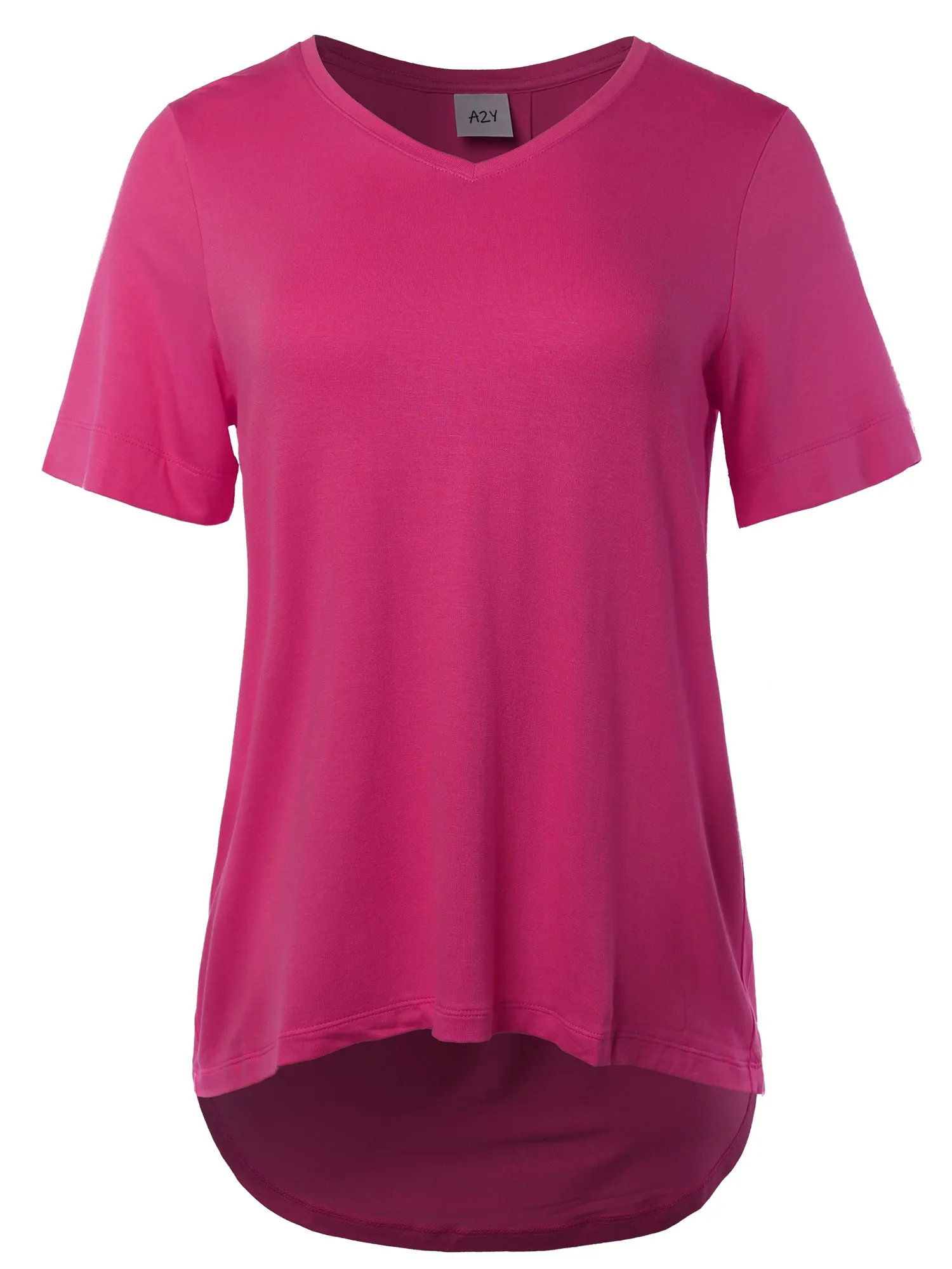 Rayon Spandex V-Neck Jersey Knit Shirt Top