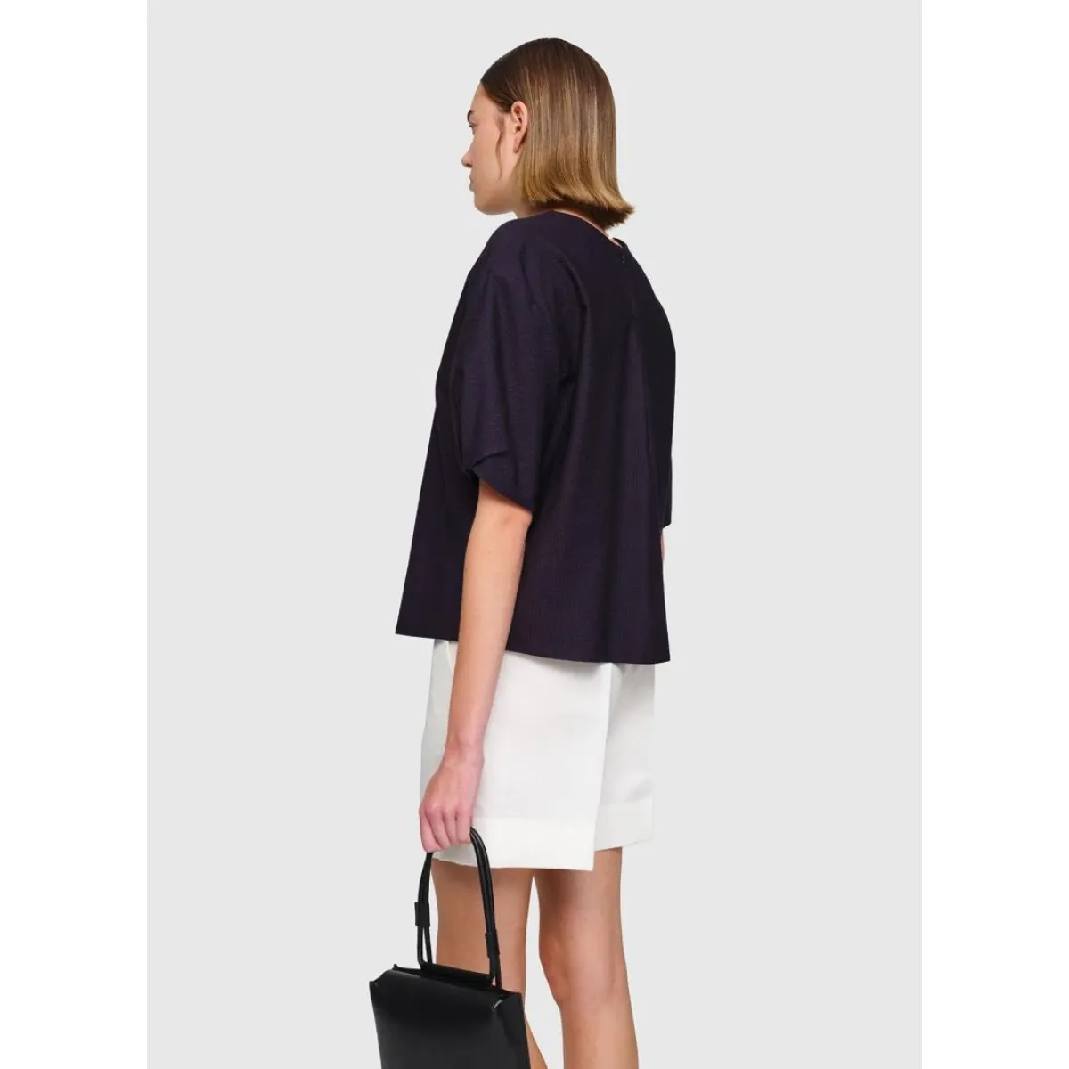 Seersucker "Slever" Top Navy