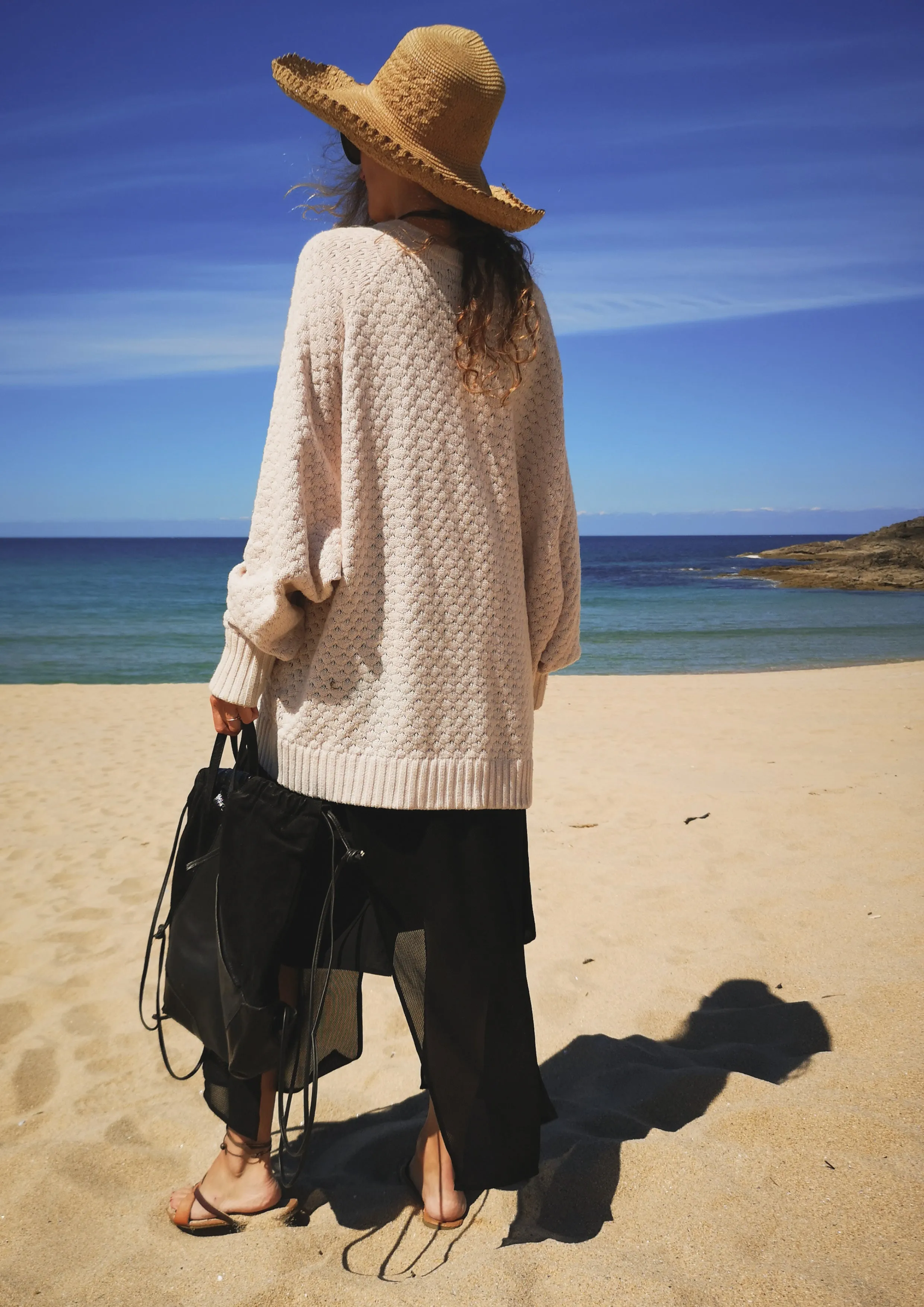 SKIRT LONG - SIDE SLOTS - AIRY MESH black by BERENIK