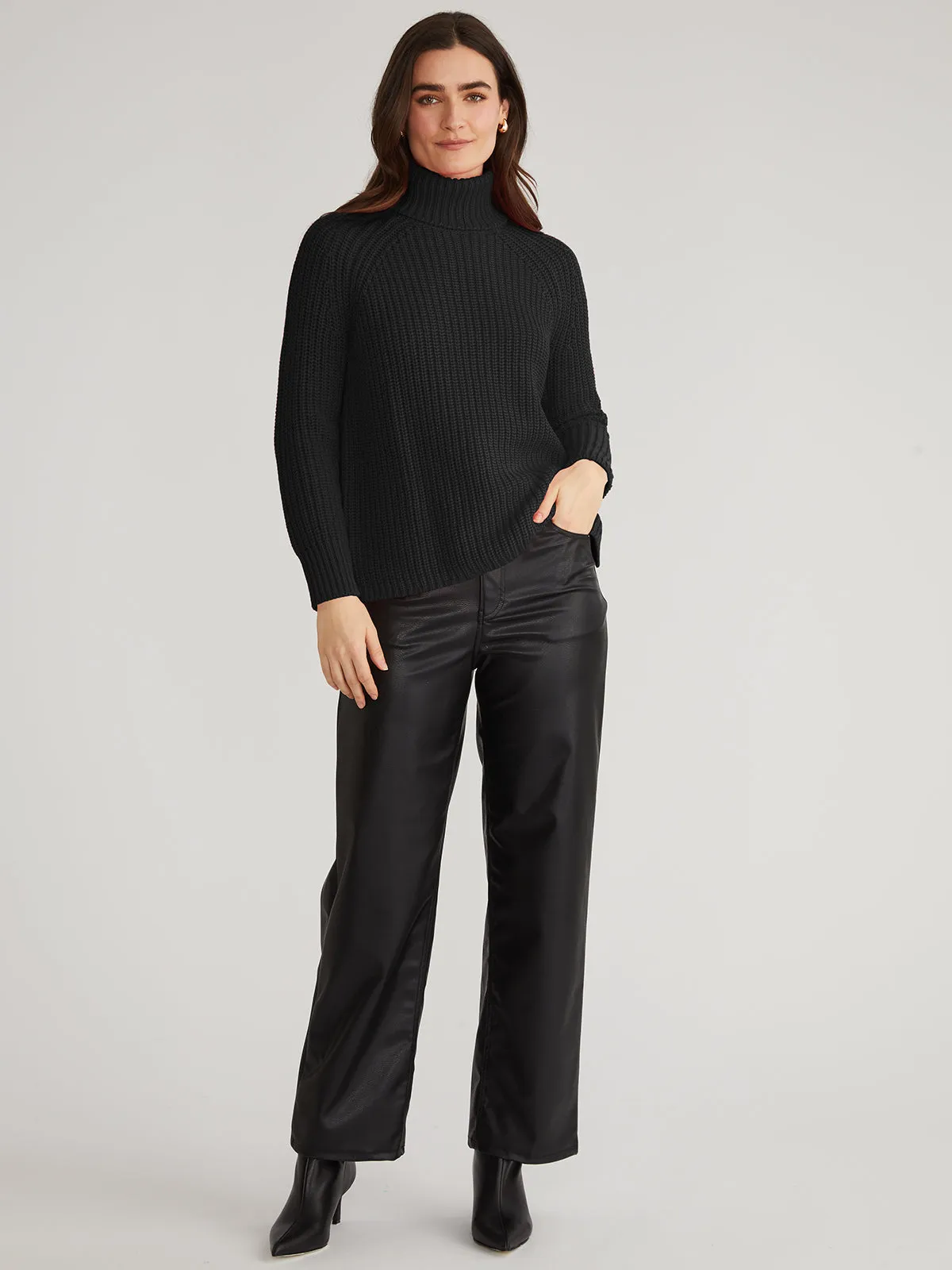 Stella: 100% Cotton Shaker Turtleneck Tunic