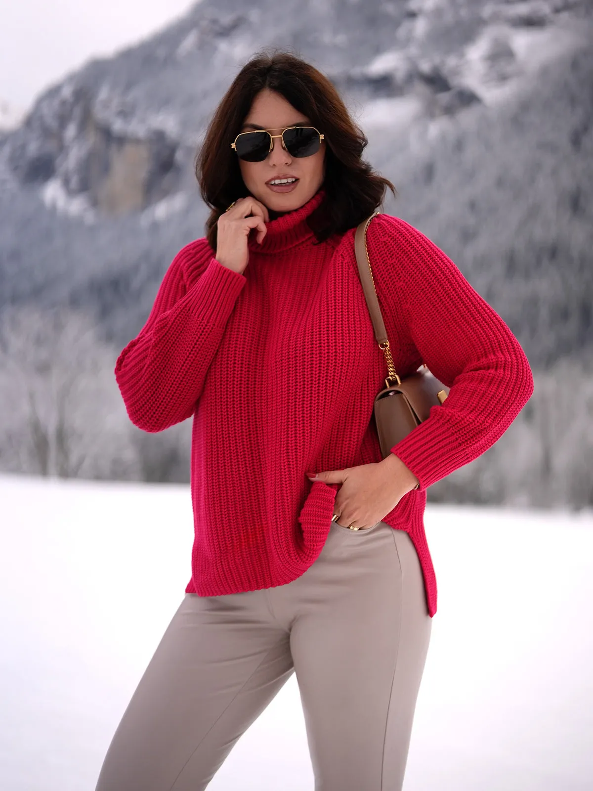 Stella: 100% Cotton Shaker Turtleneck Tunic