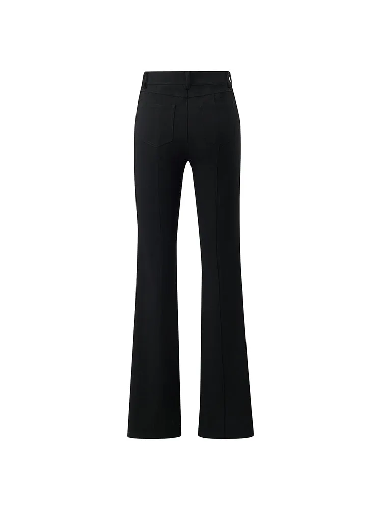 Stretchy High-Waisted Slit Women Pants