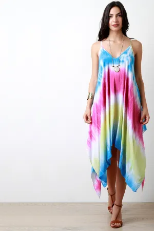 Tie Dye Trapeze Handkerchief Dress