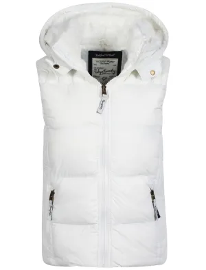 Tokyo Laundry Gwen off white fur hood gilet