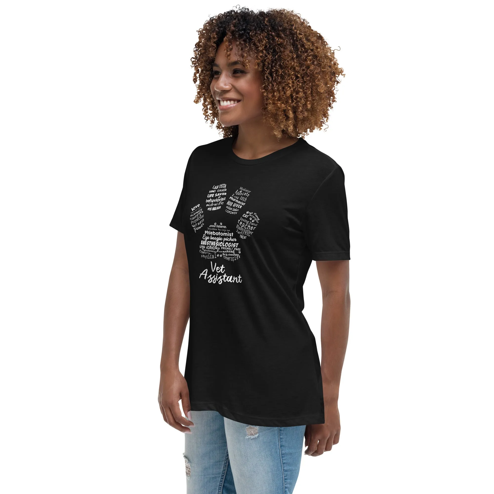 Vet Assistant Pawprint Women's Relaxed T-Shirt