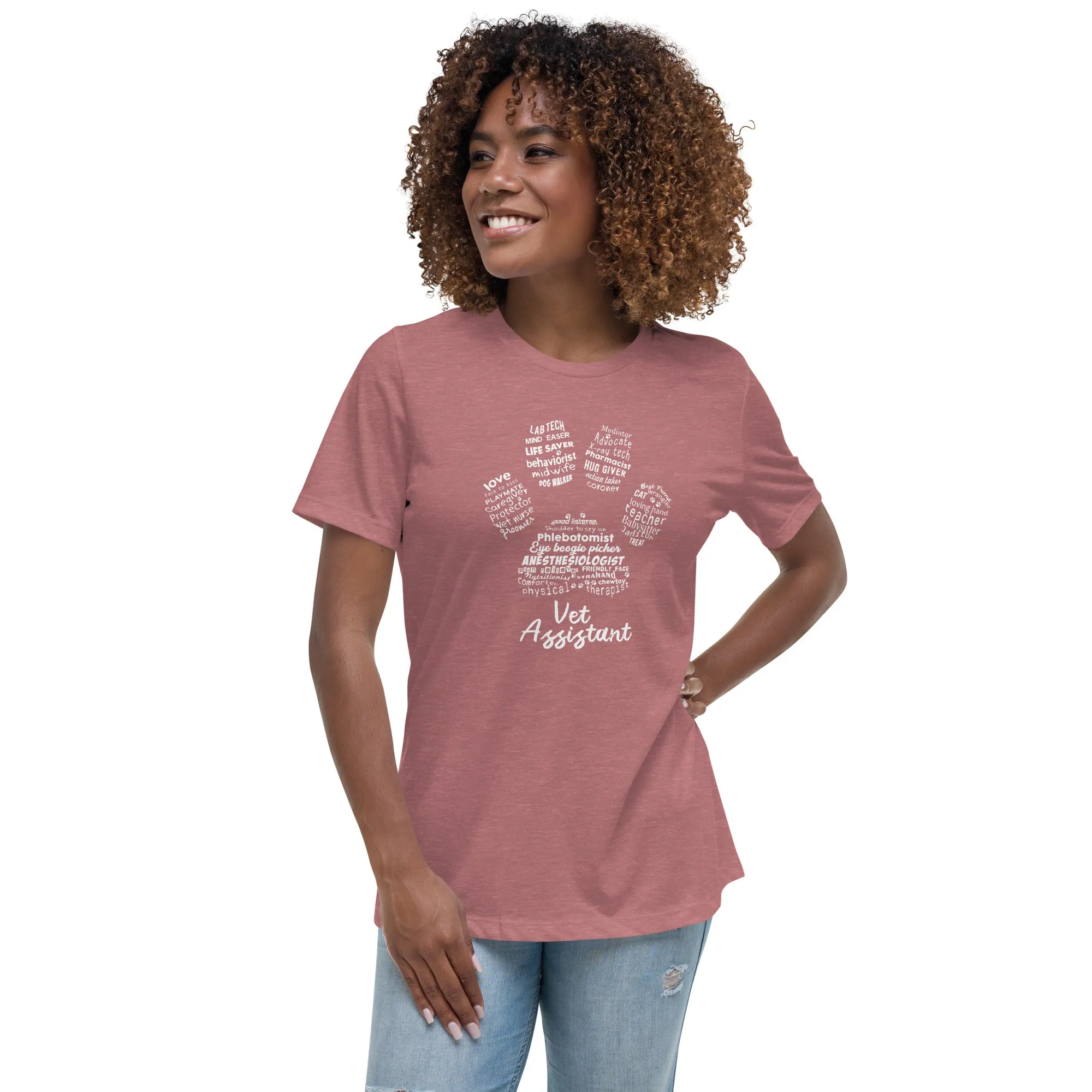 Vet Assistant Pawprint Women's Relaxed T-Shirt