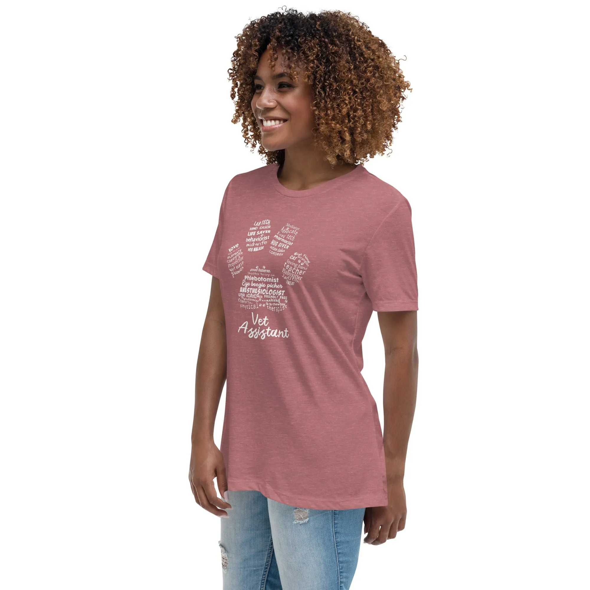 Vet Assistant Pawprint Women's Relaxed T-Shirt