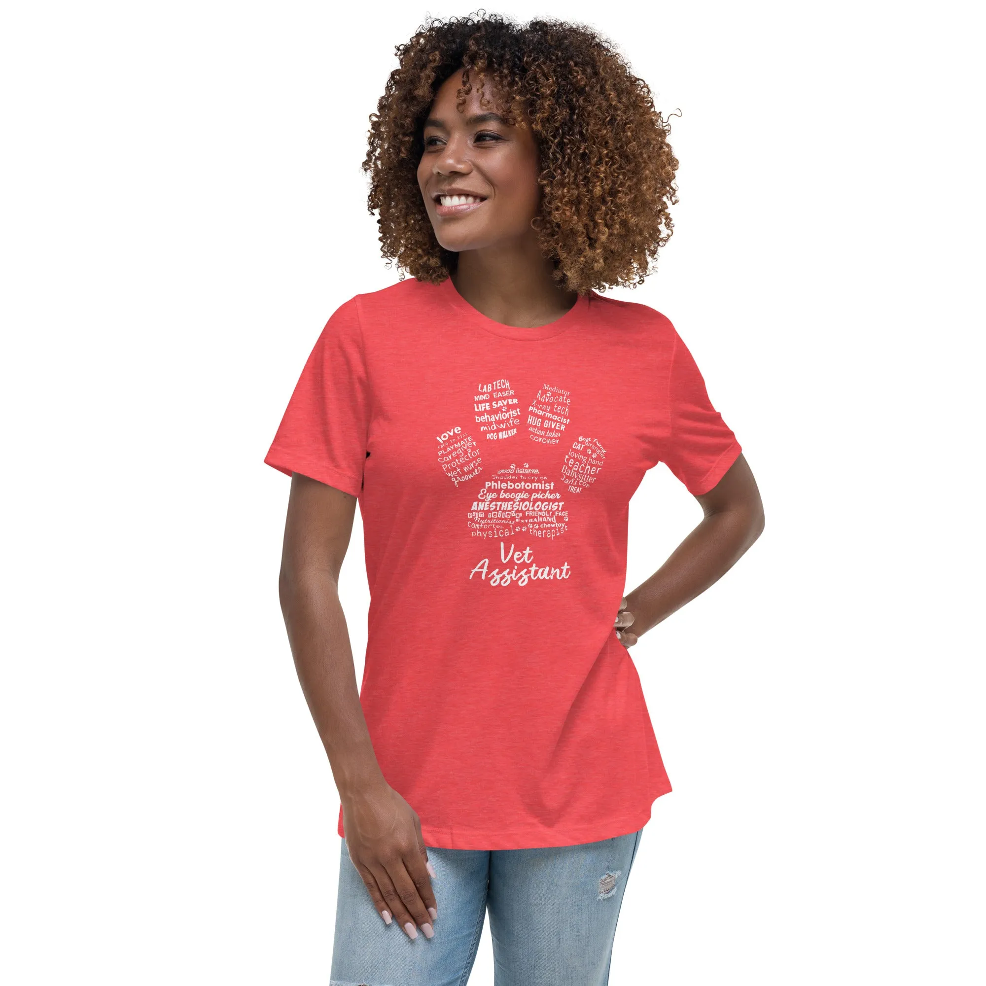 Vet Assistant Pawprint Women's Relaxed T-Shirt