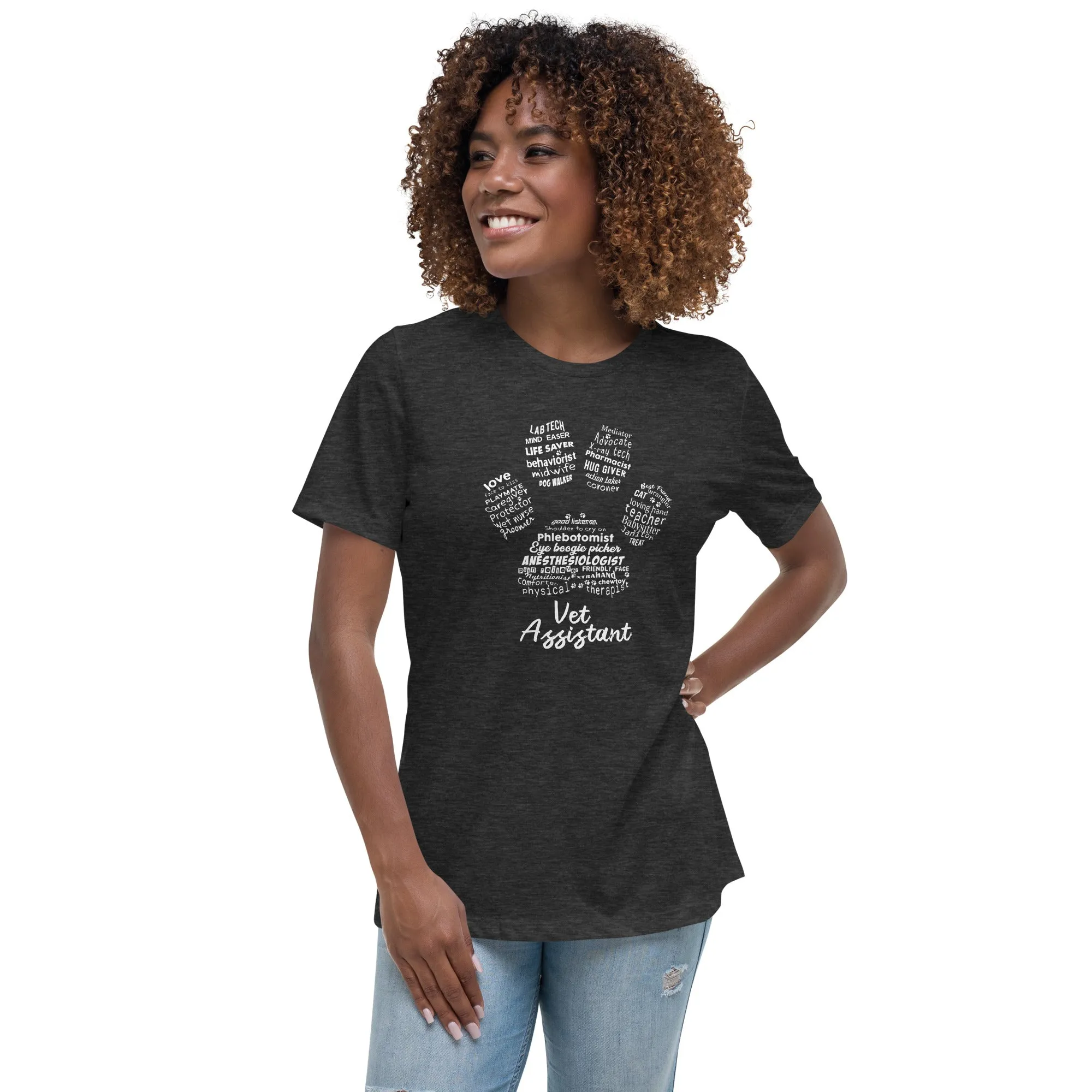 Vet Assistant Pawprint Women's Relaxed T-Shirt