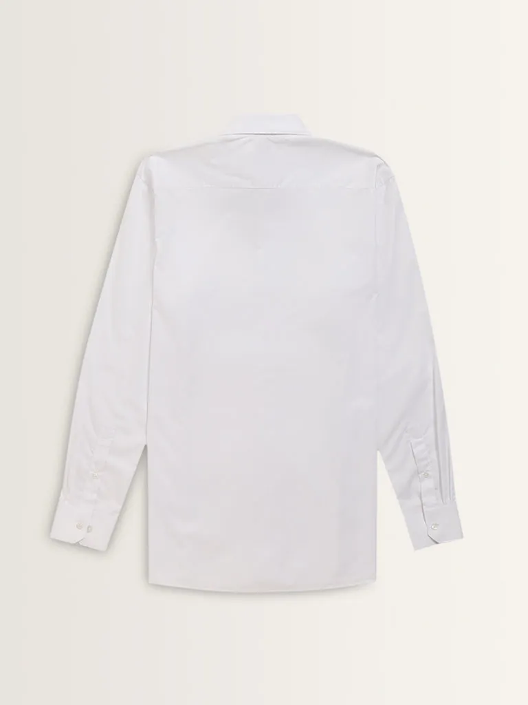 WES Formals White Solid Relaxed-Fit Shirt