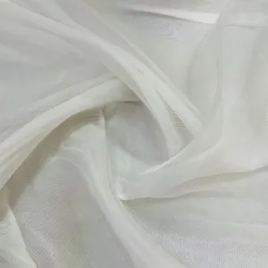 White Solid Mesh Net Fabric