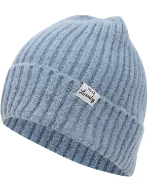 Women's Kai Ribbed Cable Knit Beanie Hat in Pastel Blue - Tokyo Laundry